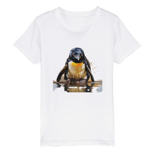 The penguin and the oil - Ecological crew-neck t-shirt for children