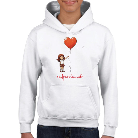 Classic hoodie for children - Design with a little girl with a heart-shaped balloon