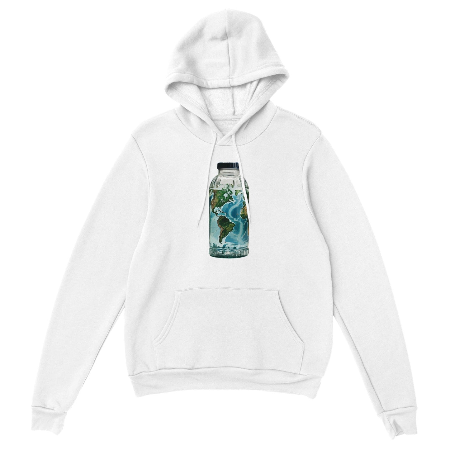 Mondo in una bottiglia di plastica - Felpa con cappuccio pullover premium unisex