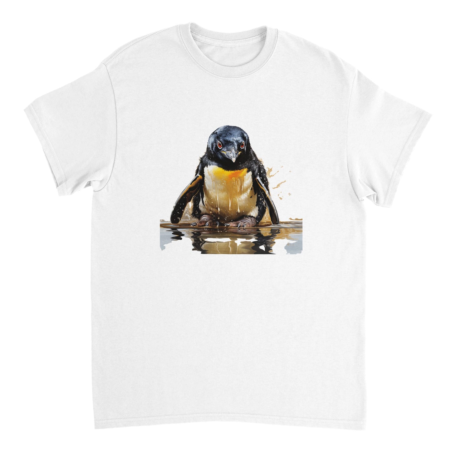 The penguin and the oil - Heavy unisex crew-neck t-shirt