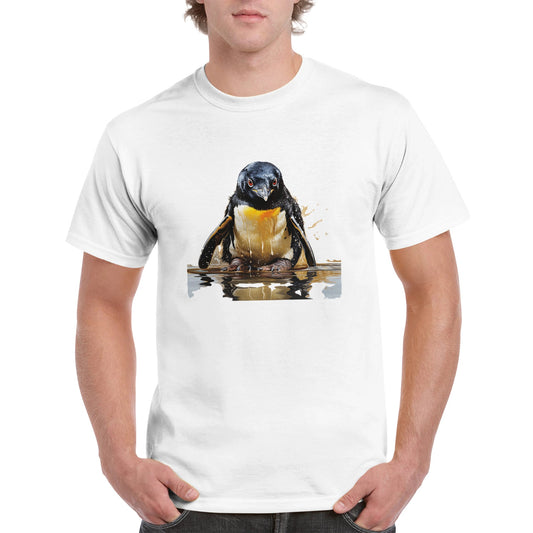 The penguin and the oil - Heavy unisex crew-neck t-shirt