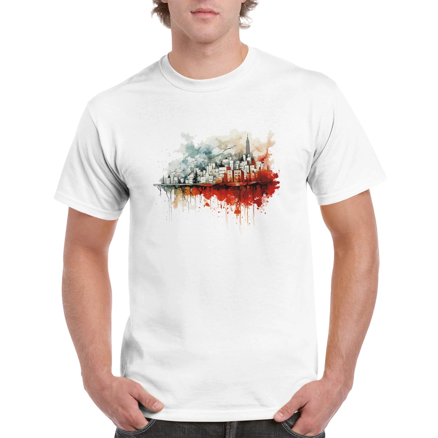 War-ravaged city - Heavyweight unisex crew-neck t-shirt 