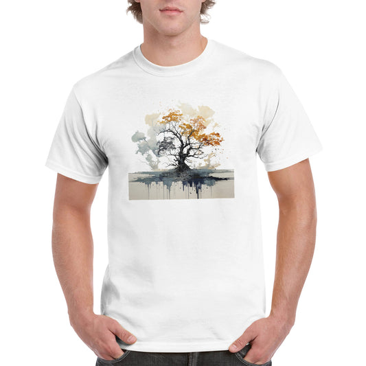 Albero che brucia e sopravvive - T-shirt girocollo unisex pesante