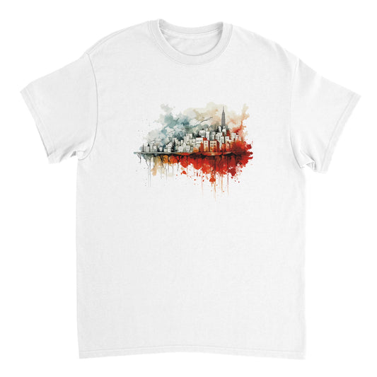 War-ravaged city - Heavyweight unisex crew-neck t-shirt 