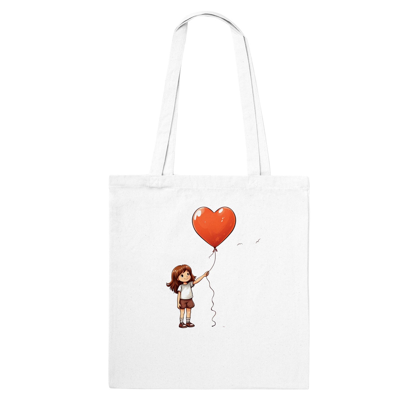 Shopper bag - Girl with heart-shaped balloon